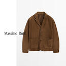 Massimo Dutti折扣升级2026男装复古巴恩风绒面革真皮皮衣西装外套03369570 咖啡色 L (185/104A)