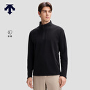 DESCENTE迪桑特SKI STYLE运动休闲男士抓绒保暖半拉链长袖针织衫 BK-黑色 L (175/96A)