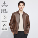浪登男士仿真皮皮衣秋冬季新款休闲棒球领PU皮外套男 棕色 2XL (185/100A)