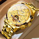劳力士王子瑞士进口机械表男士手表商务防水夜光飞轮钨钢带品牌男表十大名表 R3270金壳金面【进口机芯】 终身质保 42mm