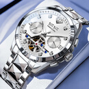 劳力士王子进口机芯瑞士手表男机械表镶真钻钨钢带夜光防水商务名牌男表品牌 R3801本白【进口机芯】 真钻鉴定卡 41mm