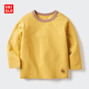 优衣库婴幼儿宝宝圆领T恤/长袖25秋冬新款479657 43 黄色 90