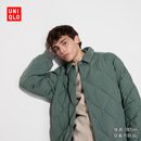 优衣库男装PUFFTECH空气棉服绗缝茄克/休闲外套夹克472293 55 青绿色 XL /180/108B