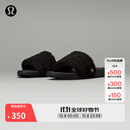 lululemon丨restfeel slide 女士拖鞋 *拉绒款 LW9FORS 黑色/金色/黑色 39