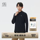 KOLON SPORT/可隆户外吸湿速干T恤 男子S-FUNCTIONAL半拉链长袖内搭 LHZT5AN023-BK 黑色 XL 180/100A