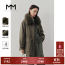 麦檬【双11限时特惠】MM商场同款冬狐狸毛领棉衣棉服派克服5DA280591 咖啡 S