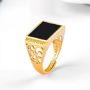 书兜S925银镶墨翠A货翡翠古法金马鞍戒男戒指可调节自戴带证书 自戴带