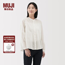 无印良品（MUJI） 女式 棉纱 长袖罩衫 女士衬衫衬衣内搭女装25年秋季上衣BC2O7A5A 米白色 L （165/88A）