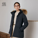 KOLON SPORT可隆羽绒衣防水防风透湿女士中量毛领连帽鹅绒服