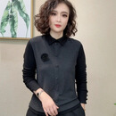 【优品推荐】2025秋冬新款双面绒设计感翻领时尚气质洋气百搭上衣 黑领 XL 110-120斤