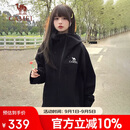 骆驼（CAMEL）硬壳冲锋衣女单层外套24新款防水防风衣登山服男