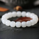 胖东来品质天然和田玉手链羊脂白玉手链子男女天然玉石老型珠手串 羊脂级白玉老型珠9*10珠子(女士佩戴)