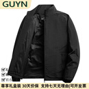 GUYN轻奢男装品牌男士夹克2025春季新款中年商务男装立领外套男 黑色 黑色 M