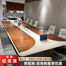 高端大型会议桌油漆实木皮长条办公桌轻奢时尚商务接待洽谈桌椅子 6000x2000x760mm（进口实木皮）