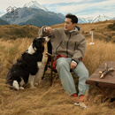 KOLON SPORT/可隆双面穿抓绒夹克 明星同款 男女同款户外Polartec HUGGER外套 LUFJ5WT542-TA 灰褐 M 170/92A