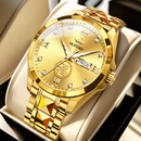 欧品客【9999足金福】劳力瑞士男士手表机械表商务进口金表新款十大名表 全金金面-享全国专柜终身质保 附带足金【福】鉴定证书 41mm