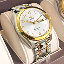 劳力士王子瑞士手表男士全自动机械表商务金表送中老年人世界十大名牌男款 R3228间金白面-享全国专柜终身质保服务 原装进口 41mm