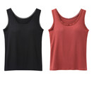 【买一送一】带胸垫背心蕾丝花边修身打底衫CSqy蕾丝花边打底衫jd 【买一送一】黑色+酒红色 3XL (建议140-155斤)