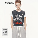 MO&Co.毛衣背心2025秋新品猫和老鼠联名系列刺绣绵羊毛短款MBE3SWT049 深花灰色 L /170
