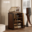 FITUEYES视听柜功放机架陈列柜专业hifi音箱架客厅设备柜多层玻璃展示柜 黑色