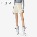 IRO NIGHT 小香风短裤高腰直筒含腰带金丝混纺法式轻奢25秋季新款 香槟杏 XXS