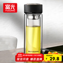 富光 男女士双层玻璃杯 水杯 支持团购定制 304杯子泡茶杯400ML黑