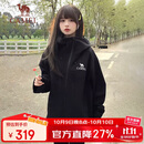 骆驼（CAMEL）硬壳冲锋衣女单层外套24新款防水防风衣登山服男
