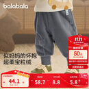 巴拉巴拉宝宝裤子男童长裤女童加绒裤2024冬装运动裤摇粒绒潮208424108205