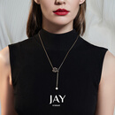 Jay山茶花毛衣链女挂件衣服配饰长款项链吊坠挂绳挂饰送女友生日礼物 【品牌礼盒】黑色