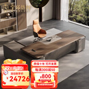 宁邱络阁（NICHLORT）办公桌老板桌董事长办公室高级感轻奢现代家具办公桌椅组合套装 3.2米老板桌+3.6米文件柜+老板椅