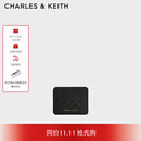 CHARLES&KEITH撞色绗缝菱格迷你卡包女生日礼物CK6-50680926-1 Black黑色 XXS