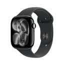 Apple/苹果WatchS11智能手表GPS+蜂窝款46毫米亮黑色铝金属表壳黑色运动型表带M/L-联通补贴