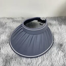 空顶防晒帽女2025新款夏季专用遮阳帽骑车跑步遮脸太阳帽大帽檐 灰色