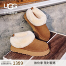 UGG秋季女士一脚蹬乐福鞋懒人毛毛鞋明星同款1171393CHE|栗色38