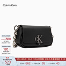 Calvin Klein时尚单肩包礼物链条包包金属字母旋扣翻盖CK女包斜挎马鞍包DH3240