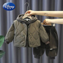 迪士尼（Disney）男童秋冬棉服套装2025新款1-9岁儿童马甲三件套冬季加厚衣服外穿 灰色冬款加厚三件套 100