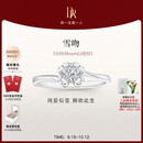 DR【现货闪发】雪吻BELIEVE简约款结婚求婚钻戒 铂金5分H色SI1 12号