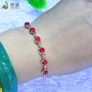 艳豪精品天然阿卡手链18K金镶嵌珊瑚手链高端珠宝首饰手链本命年礼物