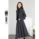 梵希蔓穿搭一整套灰色西装套装女秋新款高级感羊毛套装 深花灰色  XL