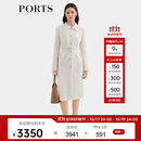 PORTS宝姿女装2025秋季新款奶白色气质翻领修身连衣裙ALQ9D023UFF096 奶白色 XXS （0）