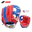 SSK棒球手套软式猪皮HeroStory系列青少年BAEZ球星同款训练入门 10.75寸 白橘(蓝工字档) 7-10岁 右投戴左手（右撇子用）