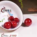 吉耀JIYAO珊瑚散珠子单珠深红色天然日料多规格大颗粒diy首饰七多宝配佛珠 12mm 单颗
