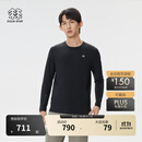 KOLON SPORT/可隆户外休闲衣 男子防晒UPF50+微拉绒圆领长袖T恤 LHRT5AN043-BK 黑色 XL 180/100A