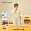 巴拉巴拉童装婴儿羽绒服连体衣宝宝2025新款冬装加厚保暖哈衣爬服萌趣造型 咖色小鸭子-白鸭绒 90 cm-充绒量93g