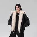 A CHOCK【Achock官方店】秋冬重磅加厚保暖毛领座山雕棉服外套新款羽绒服 黑色 XL