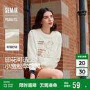 森马（Semir）史努比系列卫衣女卡通落肩宽松衣服个性秋设计感图案101524116009