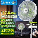 美的（Midea）【幸运草安睡1S】一级能效直流变频声控电风扇家用遥控卧室静音落地扇台式桌面抗菌大风力转页扇