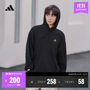 adidas休闲加厚毛圈连帽卫衣套头衫男女秋冬阿迪达斯官方轻运动   黑色   L