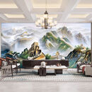 2026新中式山水广东岩板电视背景墙平面微晶大理石沙发影视墙面砖 微晶岩板款21 800x2600板材（7-10平内）