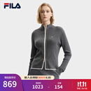 FILA 斐乐官方女士编织外套2025冬新款简约时尚修身拉链毛衣开衫 华孚H150R花灰-MG L 170/88A/L